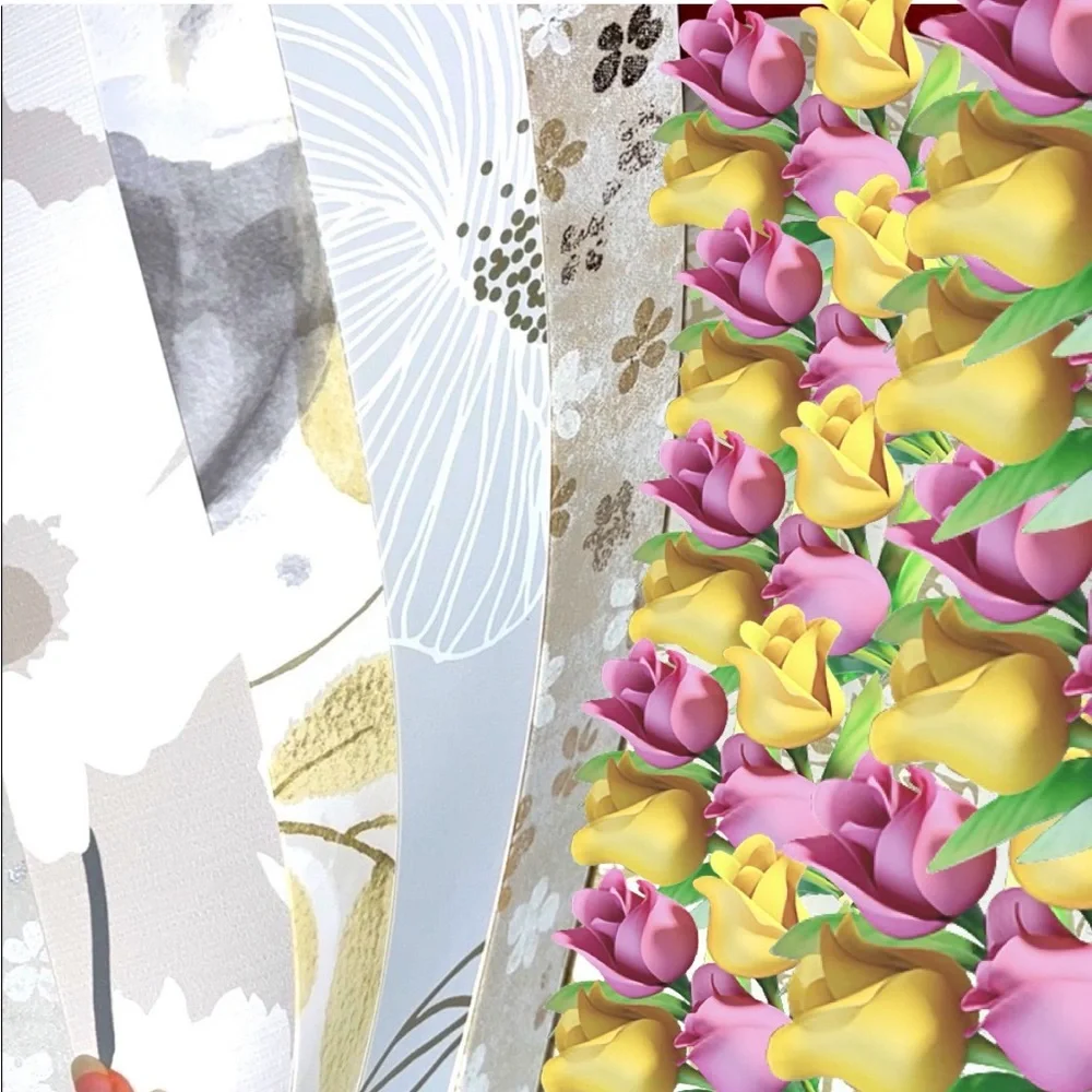 6 Large High Quality Tropical Vibes Textured Floral Wallpaper sheets - 16”x14.5”